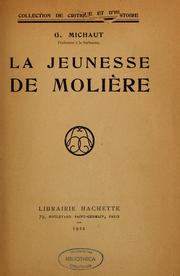 Cover of: La jeunesse de Molière