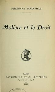 Molière et le droit by Ferdinand Sanlaville