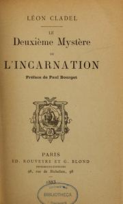 Cover of: Le deuxième mystère de l'incarnation