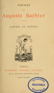 Cover of: Poésies: Iambes et poèmes