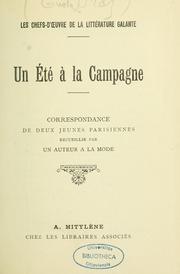 Cover of: Un été à la campagne: correspondance de deux jeunes parisiennes