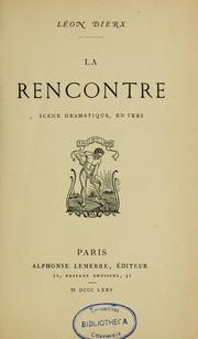 Cover of: La rencontre: scène dramatique, en vers