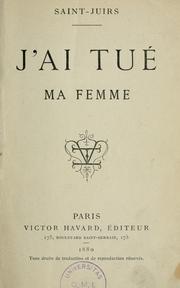 Cover of: J'ai tué ma femme by René Delorme