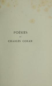 Cover of: Poésies by Charles Coran