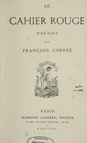 Cover of: Le cahier rouge: poésies