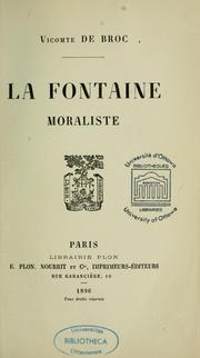 Cover of: La Fontaine moraliste by Broc, Hervé de vicomte
