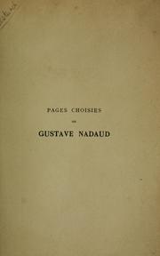 Cover of: Pages choisies de Nadaud