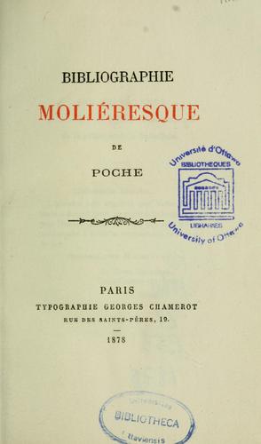 Bibliographie moliéresque de poche by 