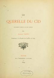 Cover of: La querelle du Cid: documents inédits ou peu connus