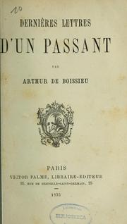 Cover of: Dernières lettres d'un passant