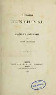 Cover of: À propos d'un cheval: causeries athéniennes