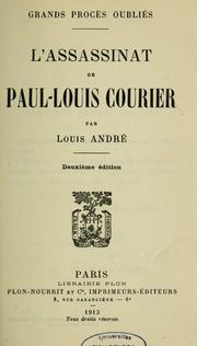 Cover of: L'assassinat de Paul-Louis Courier