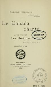 Cover of: Le Canada chanté