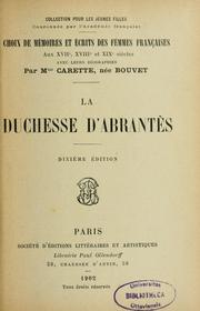 Cover of: La Duchesse d'Abrantes by Laure Junot duchesse d'Abrantès