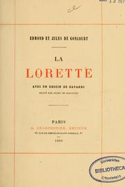 Cover of: La Lorette by Edmond de Goncourt