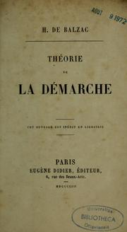 Cover of: Théorie de la démarche