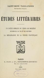 Cover of: Études littéraires by Taillandier, St. Réné
