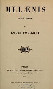 Cover of: Melaenis by Louis Bouilhet