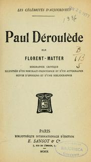 Cover of: Paul Déroulède