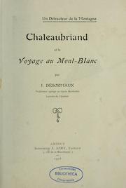 Cover of: Chateaubriand et le voyage au Mont-Blanc by Joseph Louis Ripault Desormeaux