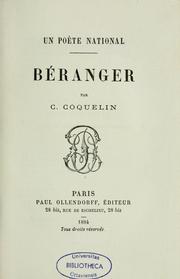 Cover of: Un Poète national: Béranger