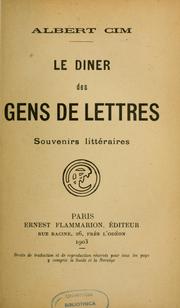 Cover of: Le dîner des gens de lettres