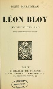 Cover of: Léon Bloy: souvenirs d'un ami