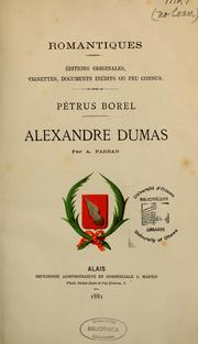 Cover of: Petrus Borel: Alexandre Dumas \
