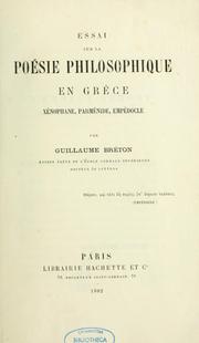 Cover of: Essai sur la poésie philosophique en Grèce: Xénophane, Parménide, Empédocle