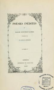 Cover of: Poésies inédites by Marceline Desbordes-Valmore