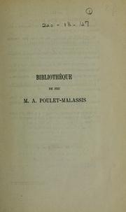 Cover of: Bibliothèque, portraits, dessins et autographes de feu M. Auguste Poulet-Malassis by Auguste Poulet-Malassis