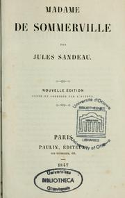 Cover of: Madame de Sommerville