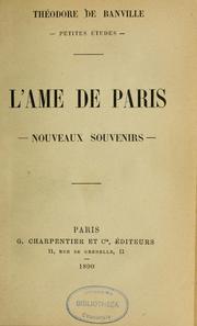 Cover of: L'âme de Paris: nouveaux souvenirs