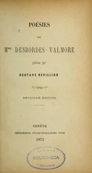 Cover of: Poésies de Mme Desbordes-Valmore