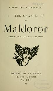 Cover of: Les chants de Maldoror