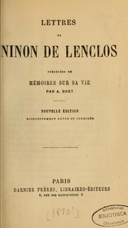 Cover of: Lettres de Ninon de Lenclos by Ninon de Lenclos