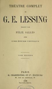 Cover of: Théâtre complet de G. E. Lessing