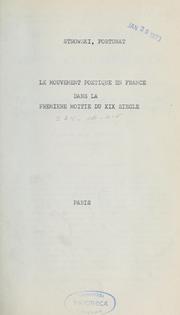 Cover of: Le Mouvement poétique en France dans la première moitié du XIXe siècle