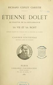 Cover of: Etienne Dolet, le martyr de la Renaissance: sa vie et sa mort