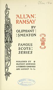 Cover of: Allan Ramsay. [A biography.] by William Henry Oliphant Smeaton