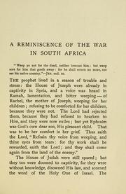 Cover of: A reminiscence of the war in South Africa | Transvaal War