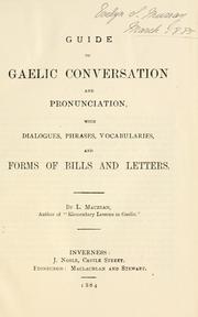 Guide to Gaelic conversation and pronunciation by Lachlan Macbean