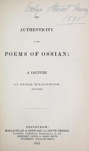 Cover of: The authenticity of the poems of Ossian: a lecture