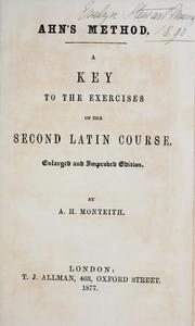 Cover of: Ahn's method: a key to the exercises of the second Latin course