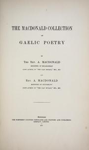 Cover of: The Macdonald collection of Gaelic poetry