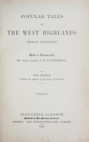 Cover of: Popular tales of the west Highlands by John Francis Campbell