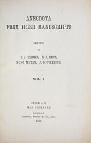 Cover of: Anecdota from Irish manuscripts