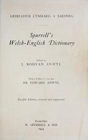 Geiriadur Cymraeg a Saesneg by William Spurrell