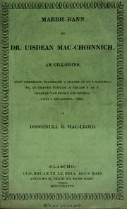 Marbh-rann do Dr. Uisdean Mac-Choinnich, an Cill-Fhinn by Donald B. Macleod