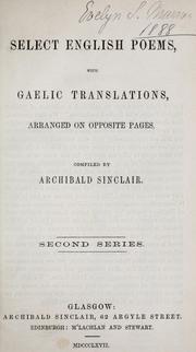 Cover of: Select English poems by Sinclair, Archibald - undifferentiated